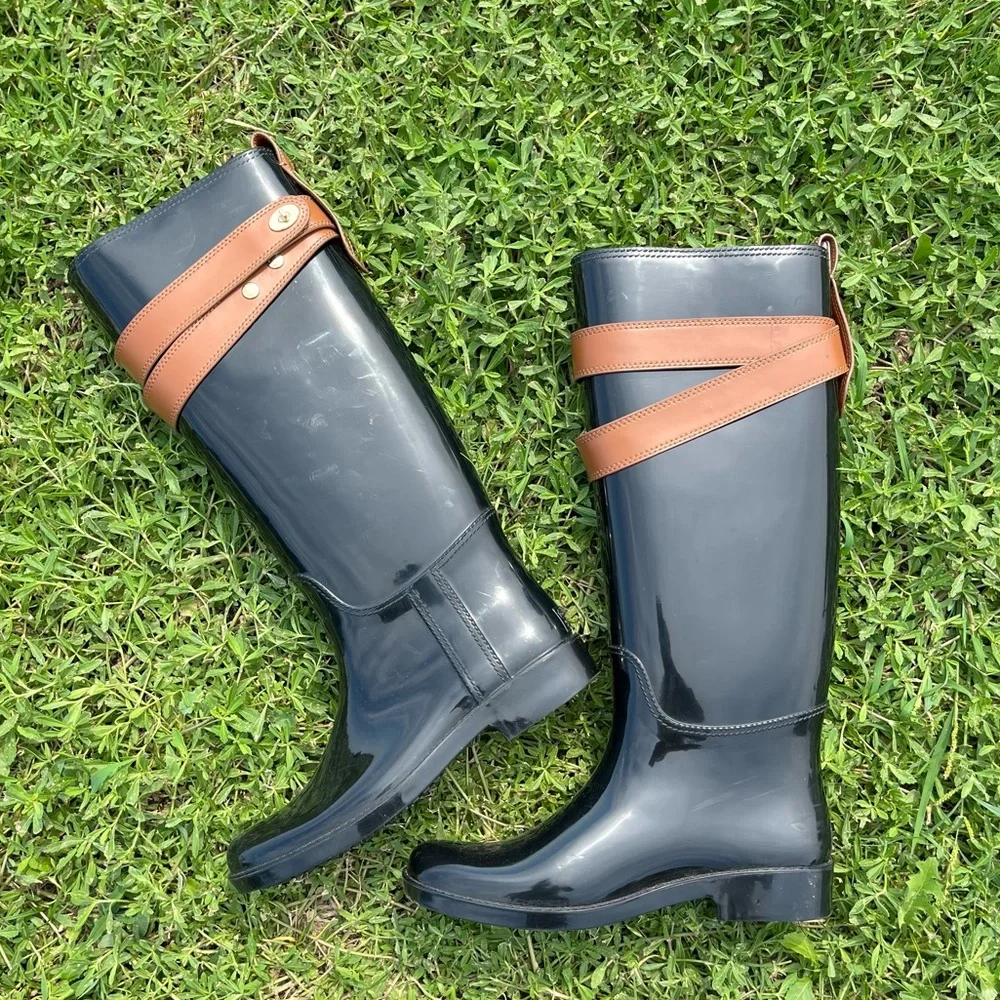 Coach Rain Boots | Black | 7 - Picture 1 of 6
